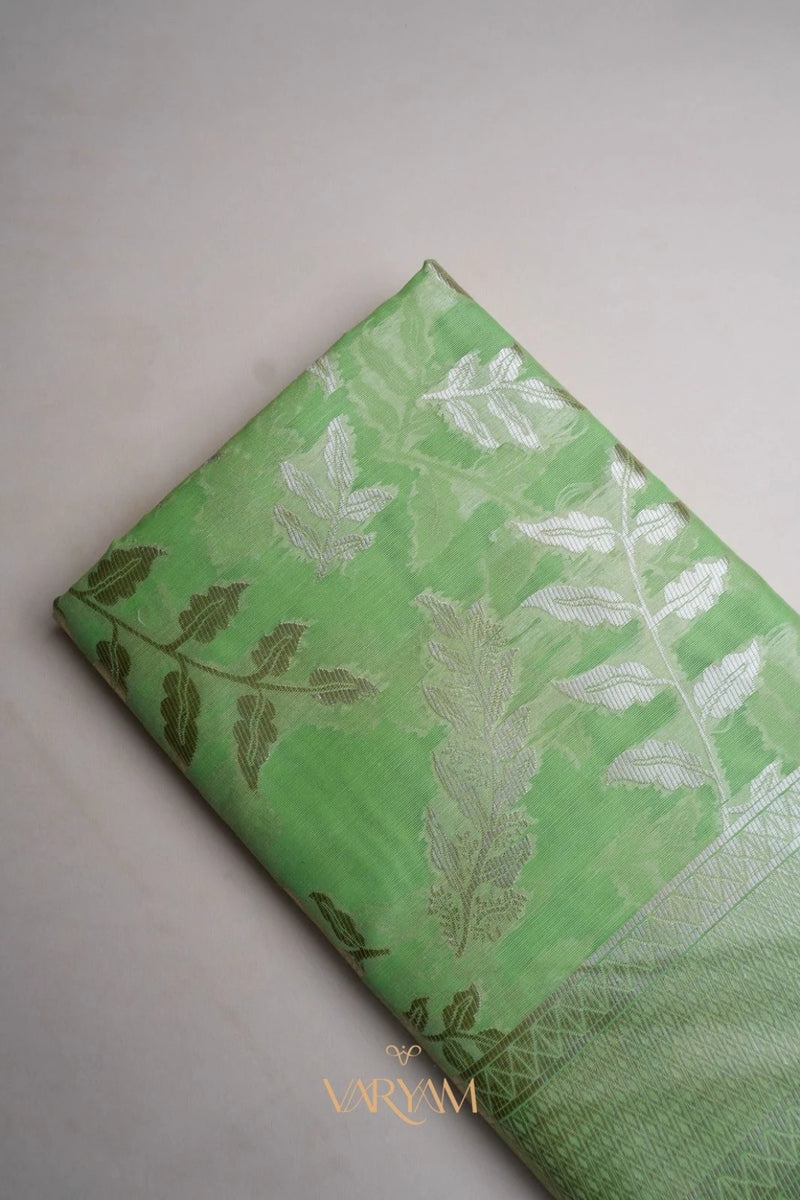Mango Cotton Green Saree