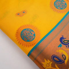 Satrangi Banarsi Yellow Soft Silk Zari Saree