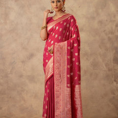 Zari Banarsi Silk Pink Saree