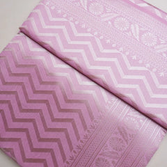 Leeche Cotton Baby Pink Saree