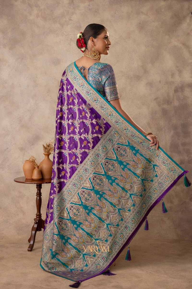Gadwal Silk Purple Saree