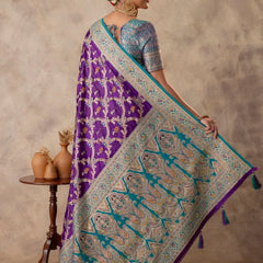 Gadwal Silk Purple Saree