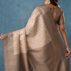 Solitaire Silk Brown Saree