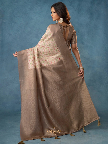 Solitaire Silk Brown Saree