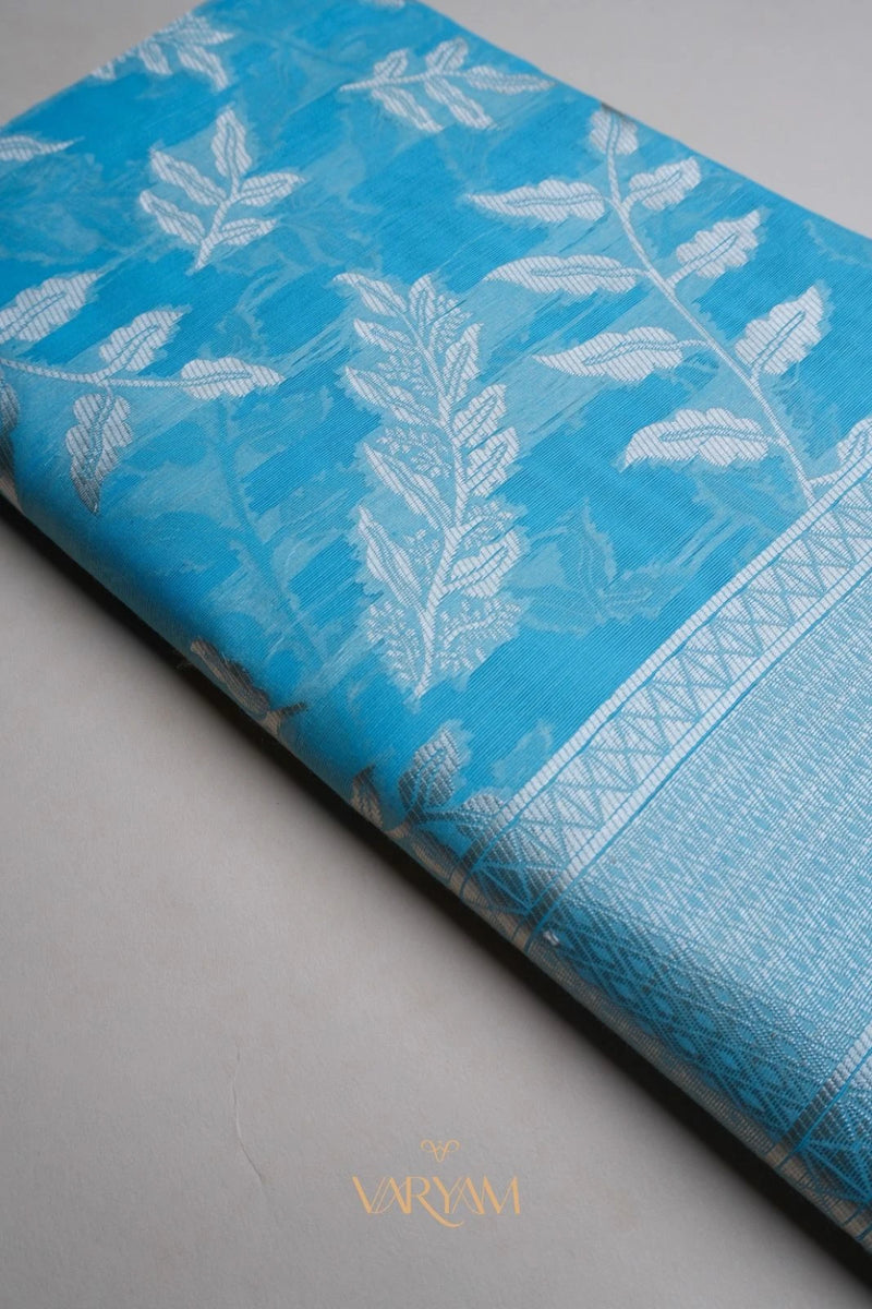 Mango Cotton Blue Saree