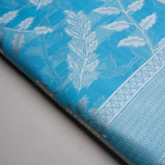 Mango Cotton Blue Saree