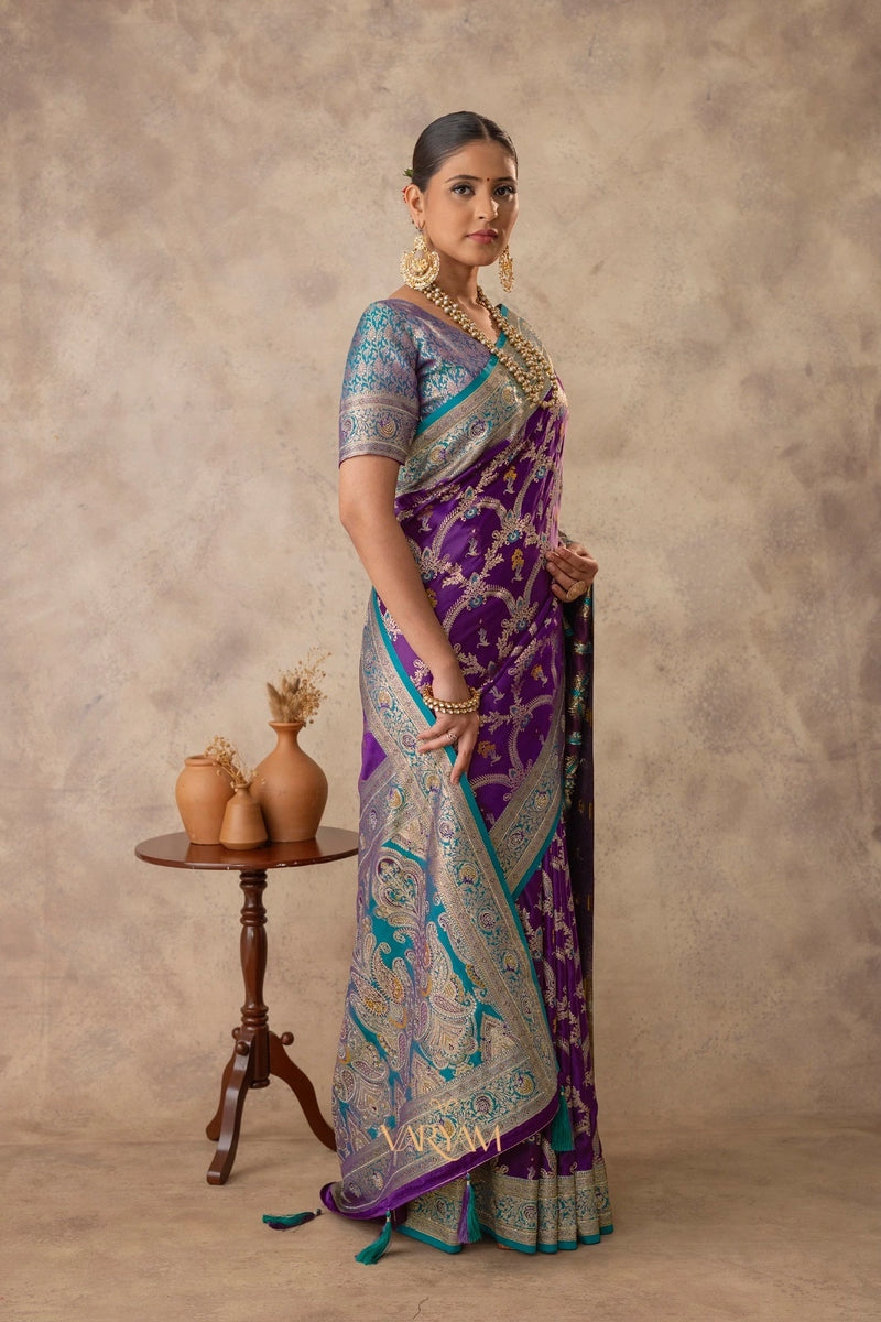Gadwal Silk Purple Saree