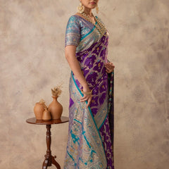 Gadwal Silk Purple Saree