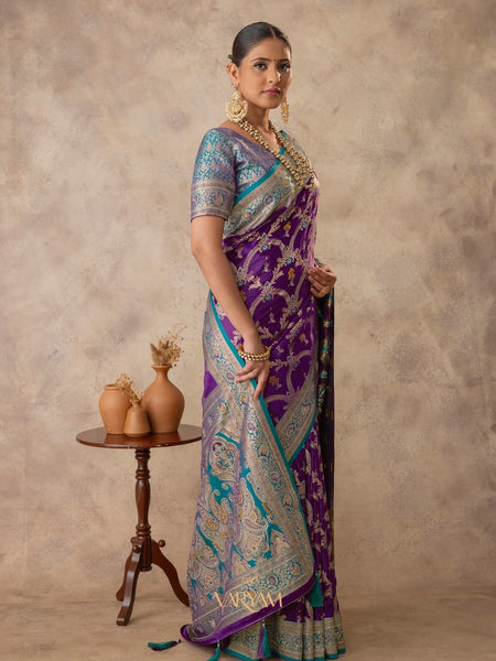 Gadwal Silk Purple Saree