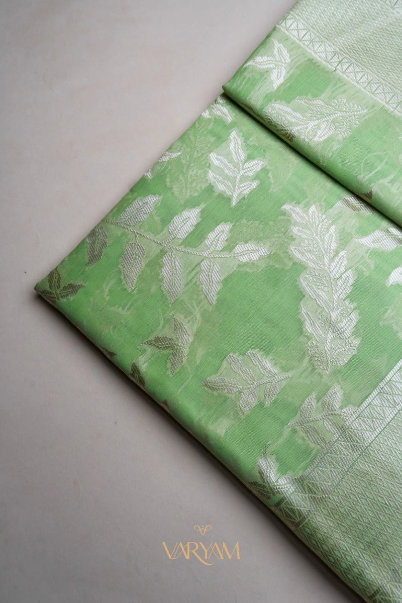 Mango Cotton Green Saree