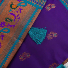 Satrangi Banarsi Purple Soft Silk Zari Saree
