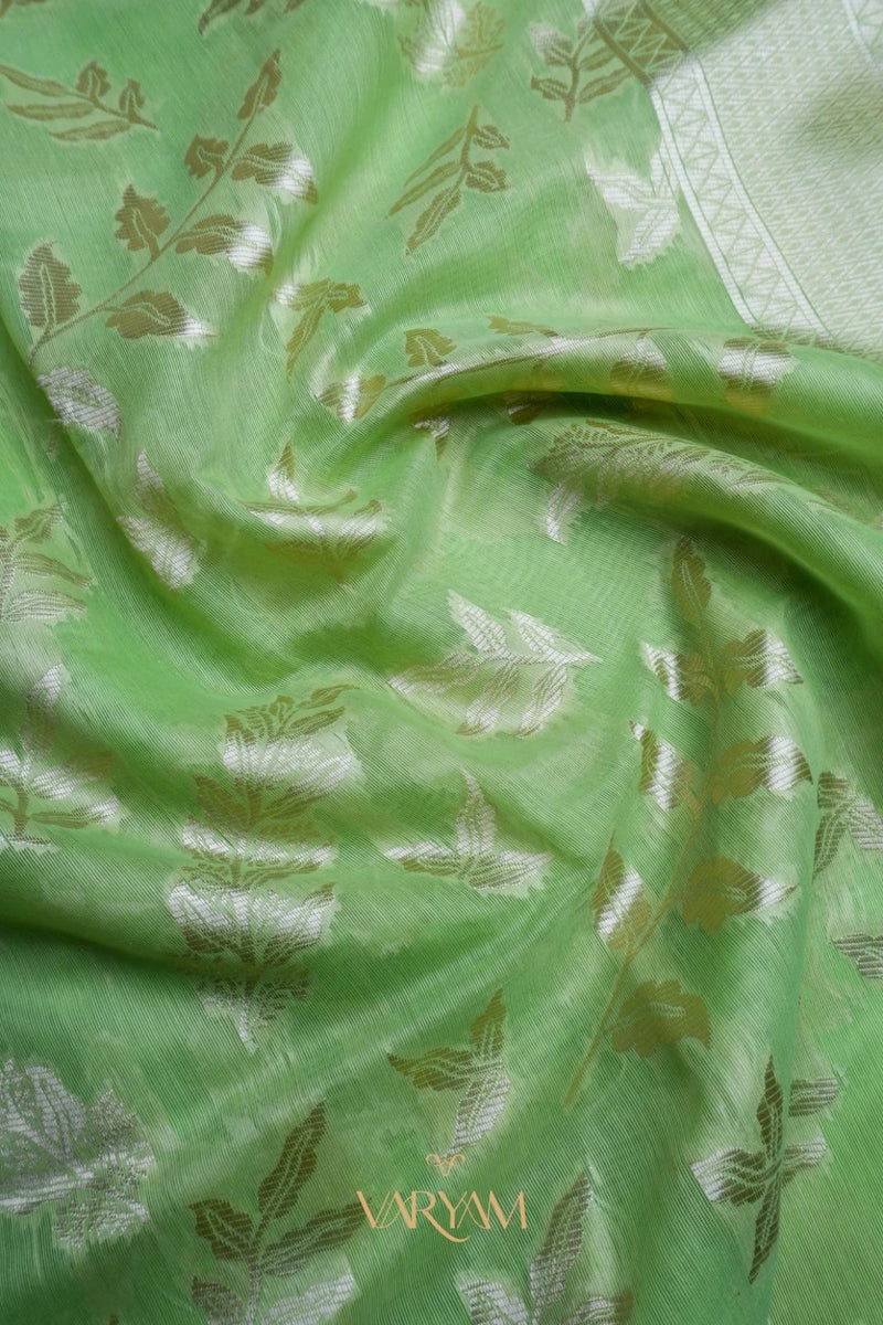 Mango Cotton Green Saree