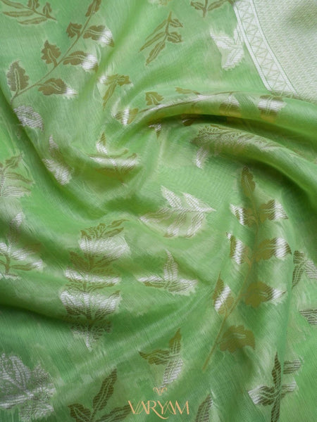 Mango Cotton Green Saree