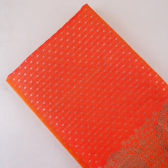 Zari Banarsi Silk Orange Saree