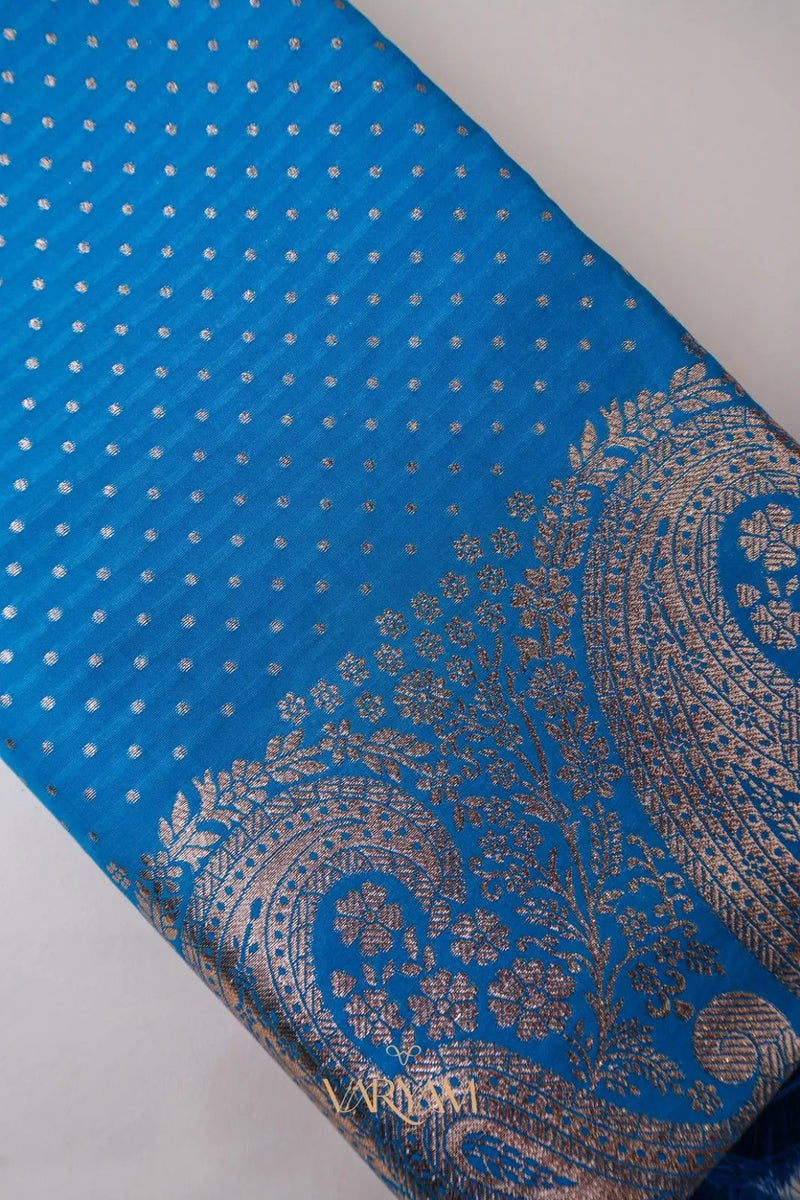 Zari Banarsi Silk Dark Blue Saree