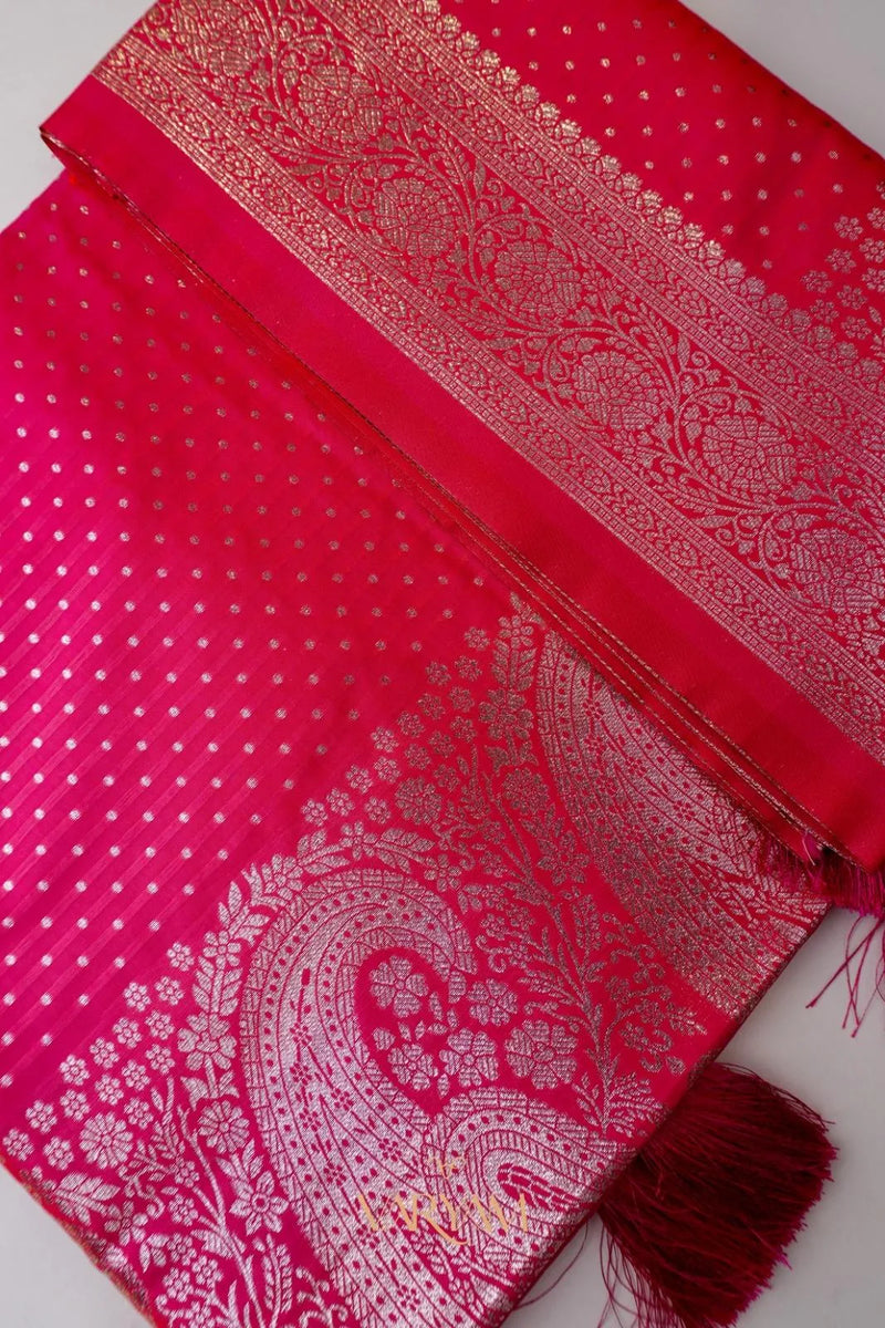 Zari Banarsi Silk Pink Saree