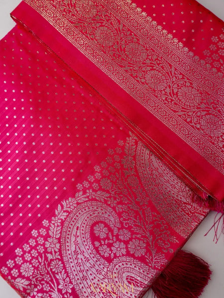 Zari Banarsi Silk Pink Saree
