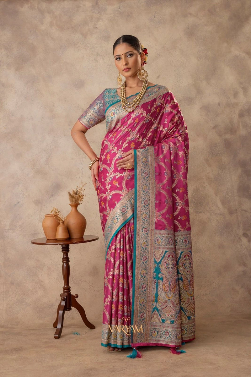 Gadwal Silk Pink Saree