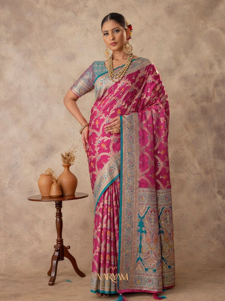Gadwal Silk Pink Saree