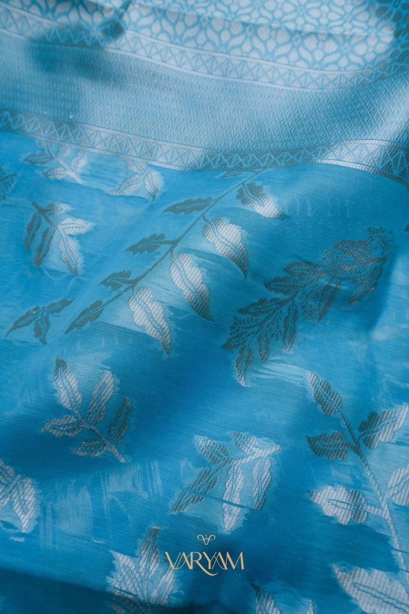 Mango Cotton Blue Saree