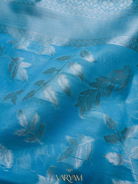 Mango Cotton Blue Saree