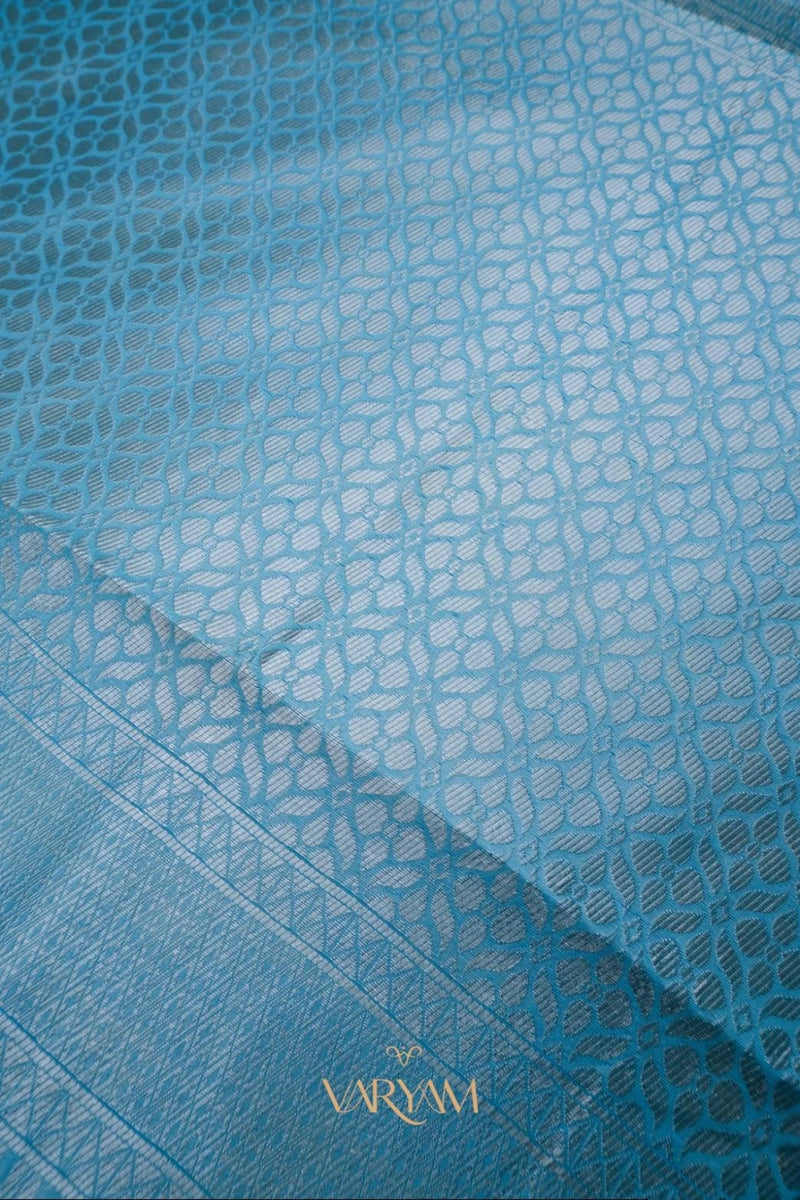 Mango Cotton Blue Saree