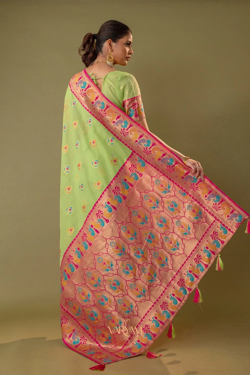Kalista Linen Green Saree