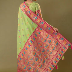 Kalista Linen Green Saree