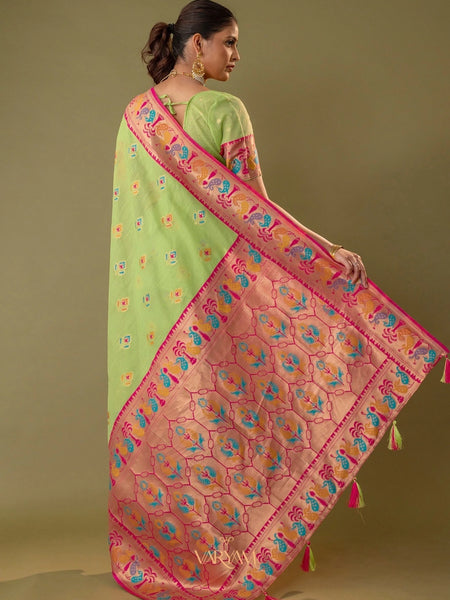 Kalista Linen Green Saree