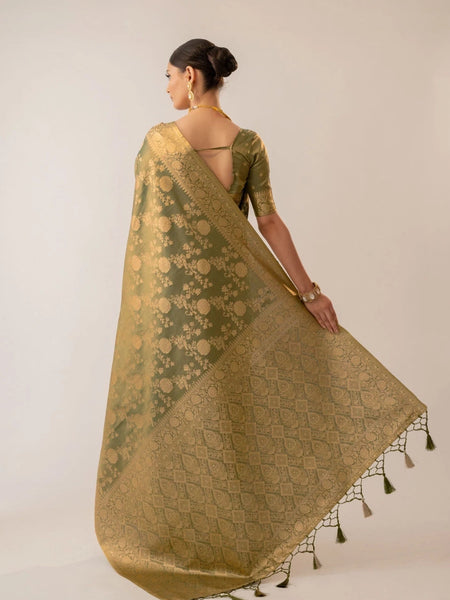 Ivona Silk Green Saree