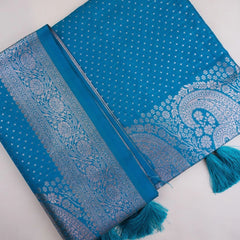 Zari Banarsi Silk Blue Saree