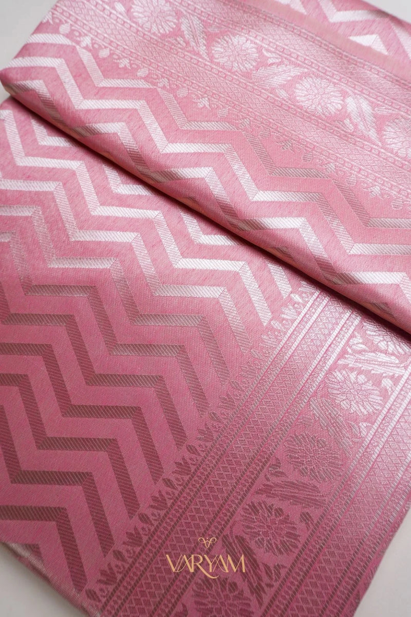 Leeche Cotton Pink Saree