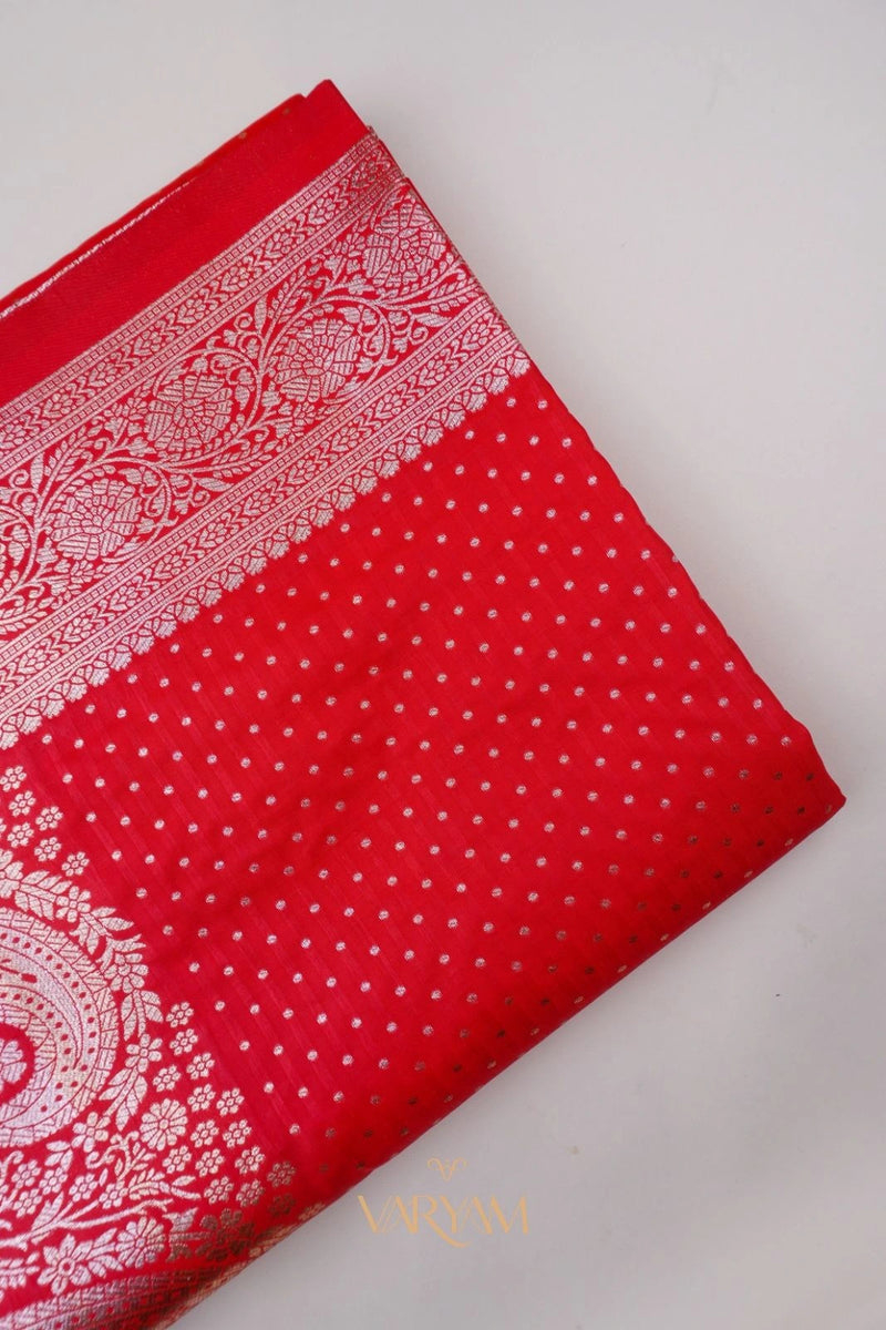 Zari Banarsi Silk Red Saree