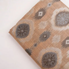 Ikkat Cotton Beige Brown Saree