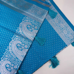 Zari Banarsi Silk Blue Saree