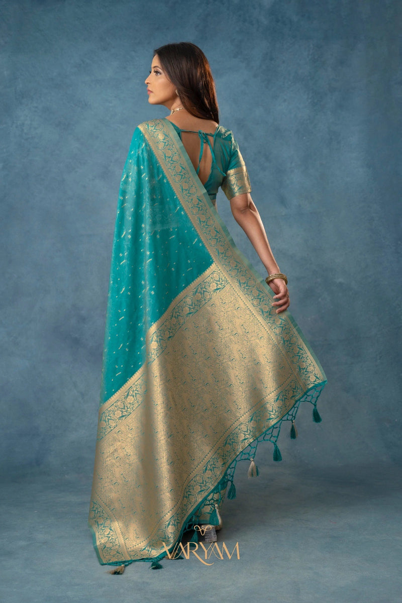 Fiona Silk Teal Saree