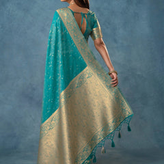 Fiona Silk Teal Saree