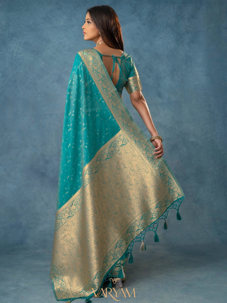 Fiona Silk Teal Saree