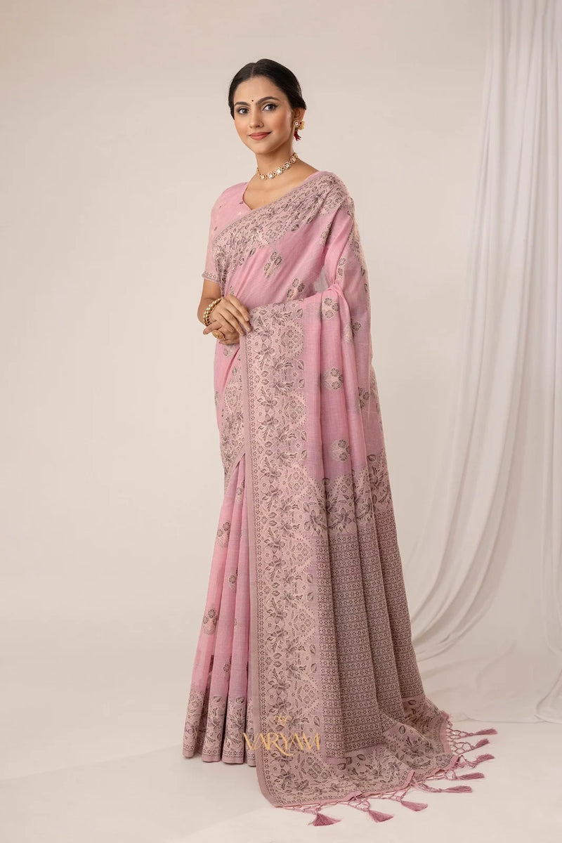 Sindoor Cotton Pink Saree