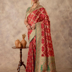 Gadwal Silk Red Saree