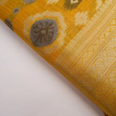 Ikkat Cotton Yellow Saree