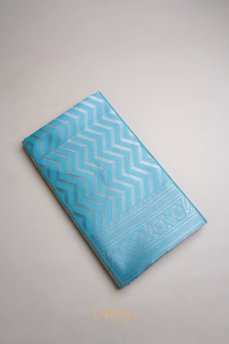 Leeche Cotton Blue Saree