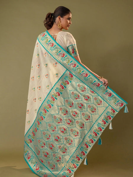 Kalista Linen Cream Saree