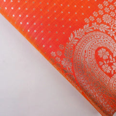 Zari Banarsi Silk Orange Saree