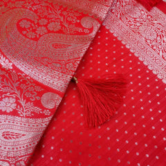 Zari Banarsi Silk Red Saree