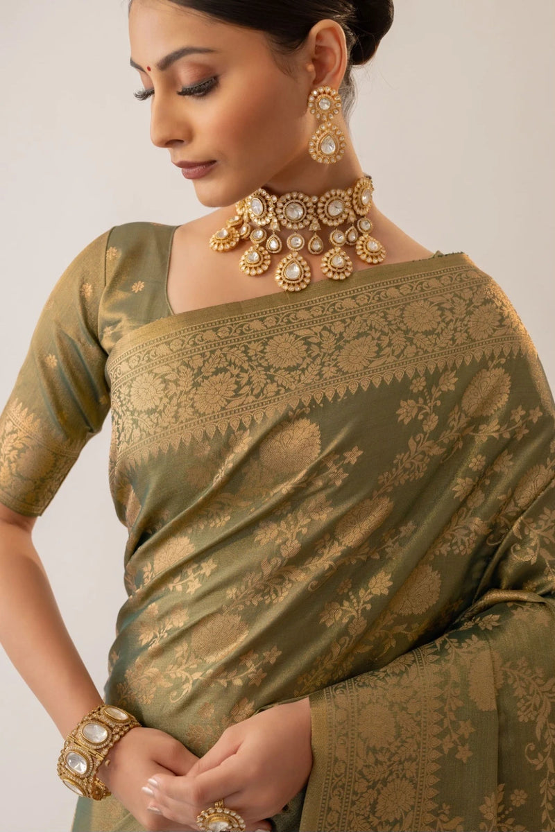 Ivona Silk Green Saree
