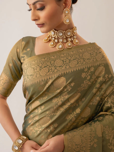 Ivona Silk Green Saree
