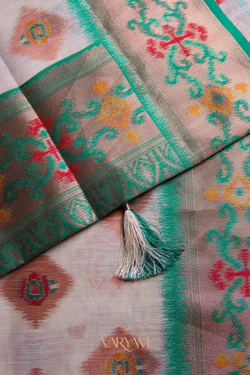 Kalista Linen Ice Green Saree