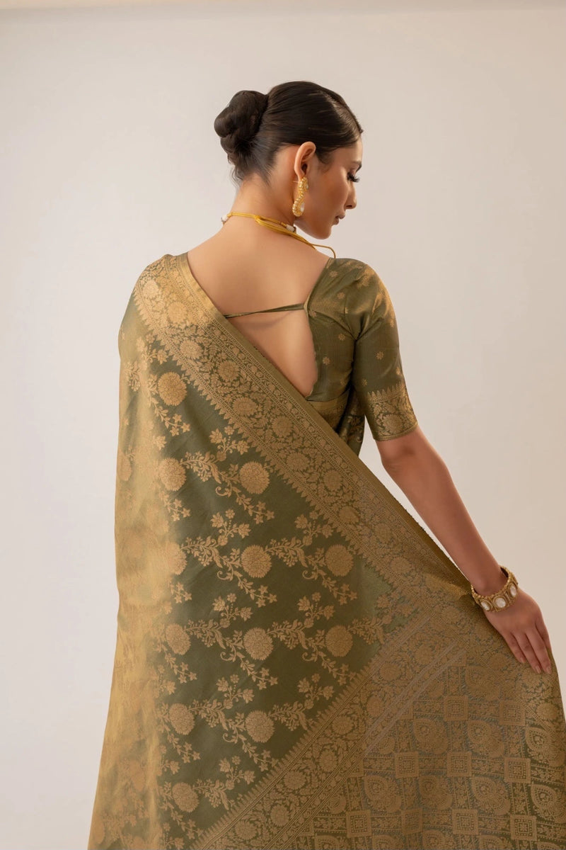 Ivona Silk Green Saree