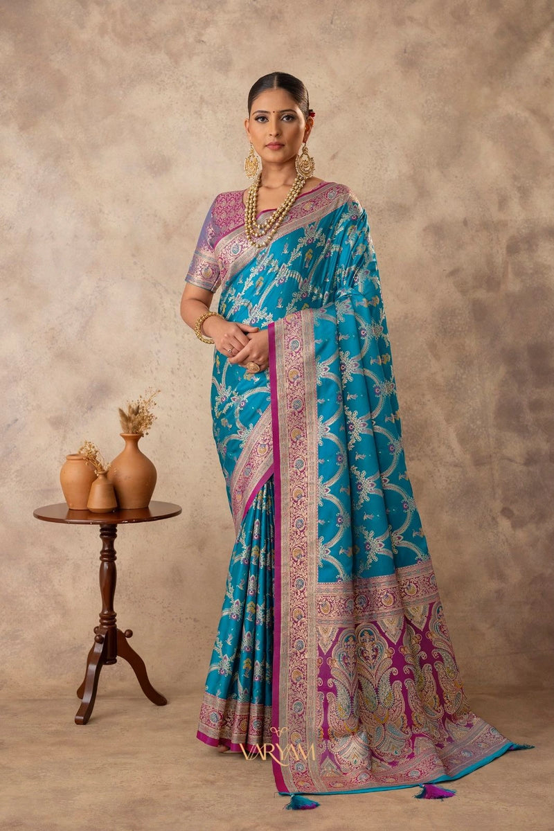 Gadwal Silk Blue Saree